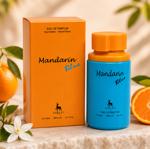 Mandarin Blue Eau de Parfum 3.4 Fl Oz (100ml) – Fresh Citrus Perfume for Women &amp; Men – Long Lasting Fruity Aromatic Fragrance with Mandarin Orange, Fresh Notes &amp; Soft Musk – Everyday Signature Scent
