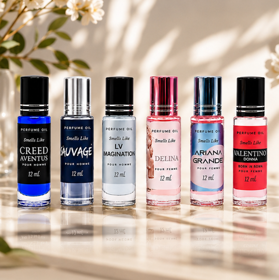 Assorted Couple 6-Pack Luxury-Inspired Perfume Oils for Men & Women | Long-Lasting Roll-On Fragrances | 12ml