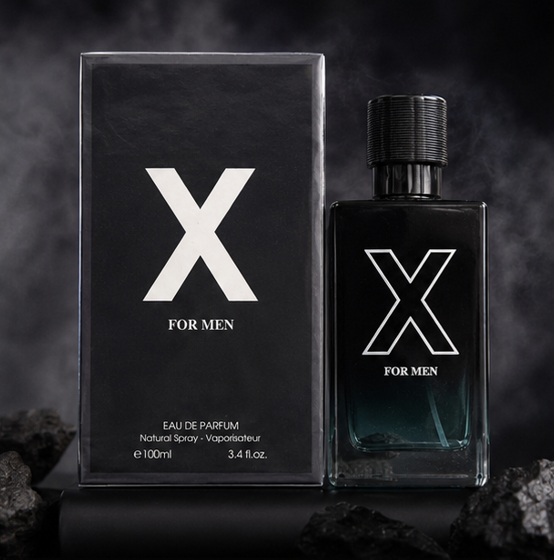 X for Men Eau de Parfum 3.4 Fl Oz (100ml) – Long Lasting Fresh Woody Aromatic Cologne for Men with Citrus, Amber, Musk & Cedar Notes – Premium Masculine Fragrance Gift