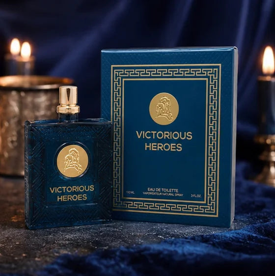 Victorious Heroes Eau de Toilette for Men 3 Fl Oz (90ml) – Long Lasting Fresh Woody Aromatic Men&