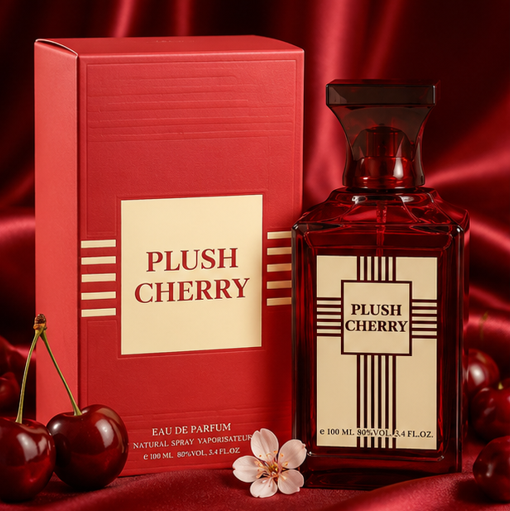 Plush Cherry Eau de Parfum for Women, Sweet Cherry Perfume, Long Lasting Fruity Floral Fragrance, Warm Vanilla &amp; Amber Inspired Scent, Everyday Wear, Date Night Perfume, 3.4 Fl Oz / 100ml