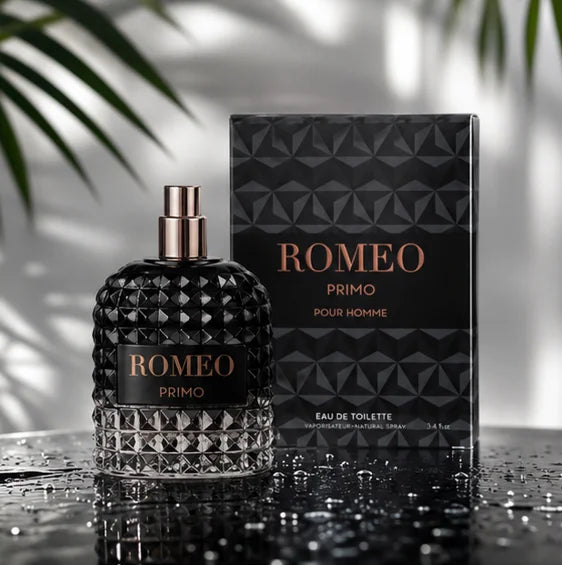 Romeo Primo for Men Eau de Toilette 3.4 Fl Oz (100ml) – Long Lasting Woody Aromatic Cologne for Men with Citrus, Amber, Cedarwood &amp; Musk – Premium Masculine Fragrance Gift