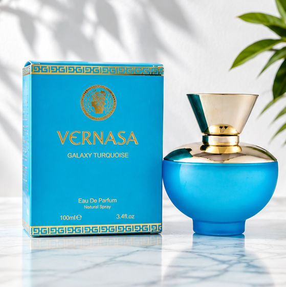 Vernasa Galaxy Turquoise Eau de Parfum for Women 3.4 Fl Oz (100ml) – Long Lasting Fresh Floral Fruity Perfume – Elegant Everyday Fragrance Spray for Women