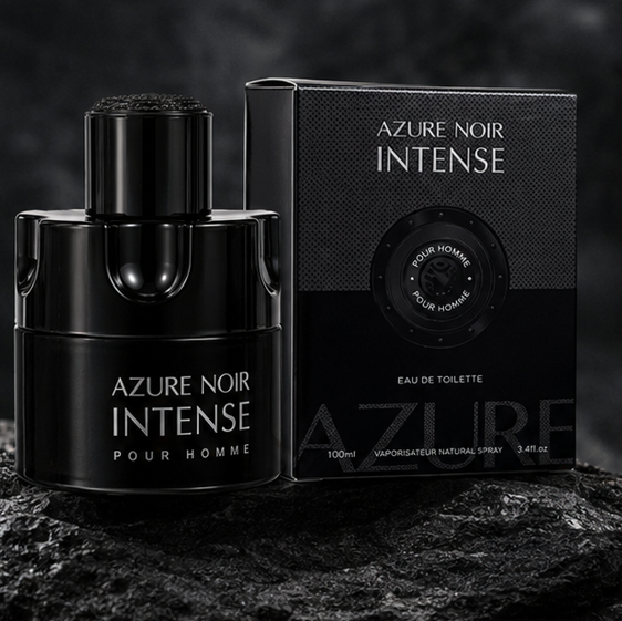 Azure Noir Intense Pour Homme Eau de Toilette for Men 3.4 Fl Oz (100ml) – Long Lasting Woody Spicy Men&