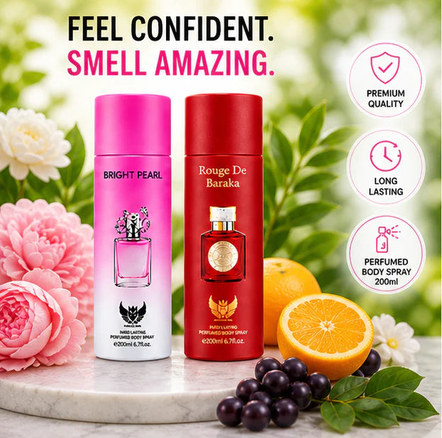 Women’s Perfume Body Spray 2 Pack – Long Lasting Fragrance Set – Floral &amp; Sweet Elegant Scents