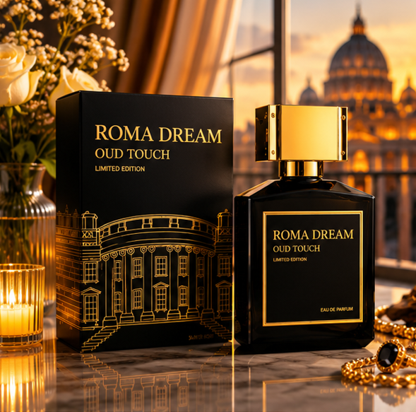 Roma Dream Oud Touch Limited Edition Eau de Parfum 3.4 Fl Oz (100ml) – Luxury Oud Perfume with Woody, Amber &amp; Spicy Notes – Long Lasting Unisex Fragrance for Men and Women