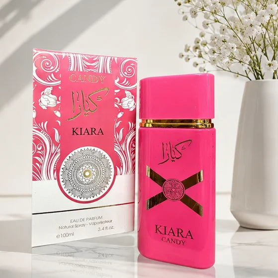 Kiara Candy Eau de Parfum for Women 3.4 Fl Oz (100ml) – Long Lasting Sweet Fruity Floral Perfume – Gourmand Vanilla Candy Fragrance Spray for Women