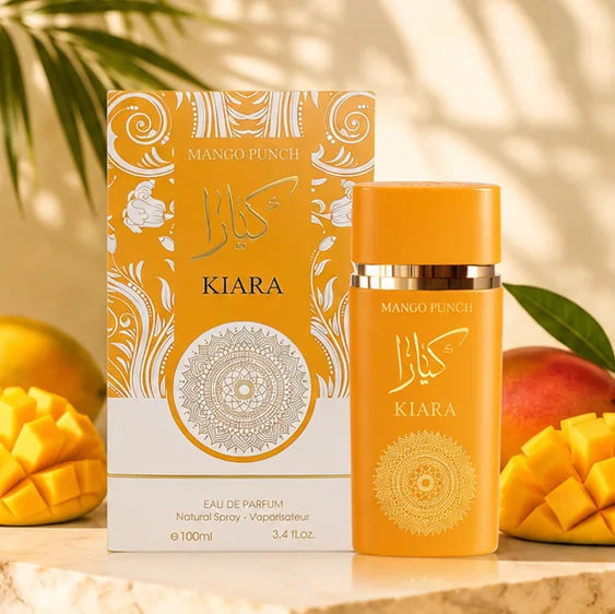 Kiara Mango Punch Eau de Parfum for Women 3.4 Fl Oz (100ml) – Long Lasting Fruity Tropical Floral Perfume – Sweet Mango, Citrus &amp; Musk Luxury Women&