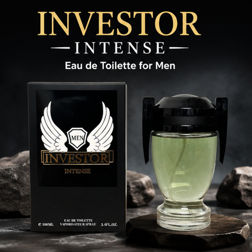 Investor Intense Eau de Toilette for Men 3.4 Fl Oz (100ml) – Long Lasting Fresh Woody Cologne for Men – Masculine Fragrance with Citrus, Aromatic &amp; Musk Notes – Everyday Signature Scent Gift for Men