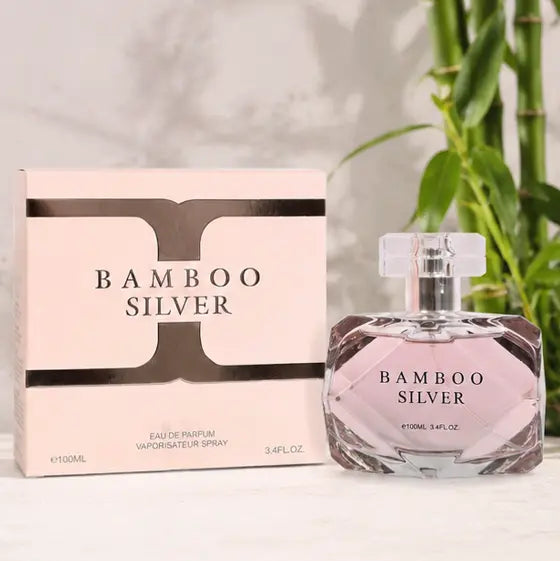 Bamboo Silver Eau De Parfum for Women 100ml (3.4 Fl Oz) – Long Lasting Floral Woody Perfume for Women – Elegant Feminine Fragrance Spray