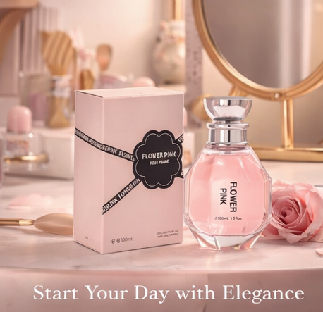 Flower Pink Perfume for Women 3.3 oz (100 ml) Eau de Parfum Spray – Sweet Floral Women's Fragrance – Long Lasting Ladies Perfume