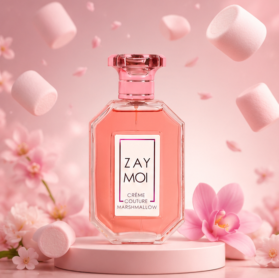 ZAY MOI Crème Couture Marshmallow Eau De Parfum 100ml (3.4 Fl Oz) – Sweet Marshmallow Vanilla Perfume for Women – Long Lasting Gourmand Fragrance with Creamy Candy Notes