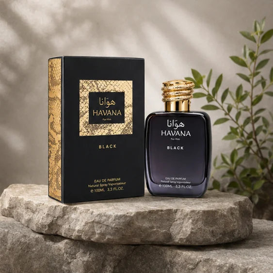 Havana Black Eau de Parfum for Men, Long Lasting Woody Amber Cologne Spray, Premium Masculine Fragrance with Fresh Citrus, Spicy &amp; Smoky Notes, 3.3 Fl Oz (100ml)