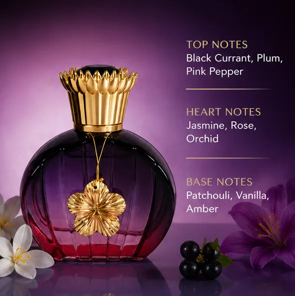 Stellar Diamond Noir Eau De Parfum for Women 100ml (3.4 Fl Oz) – Long Lasting Floral Amber Perfume for Women – Elegant Feminine Fragrance Spray