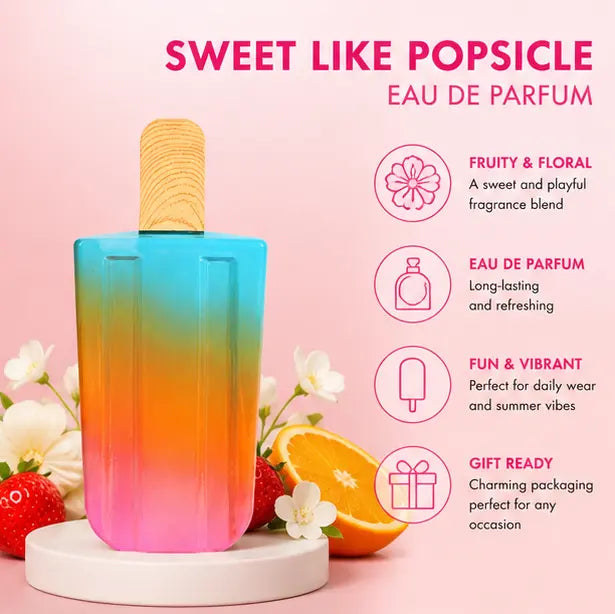 Sweet Like Popsicle Eau De Parfum for Women 100ml (3.4 Fl Oz) – Long Lasting Fruity Sweet Perfume for Women – Candy Inspired Feminine Fragrance Spray