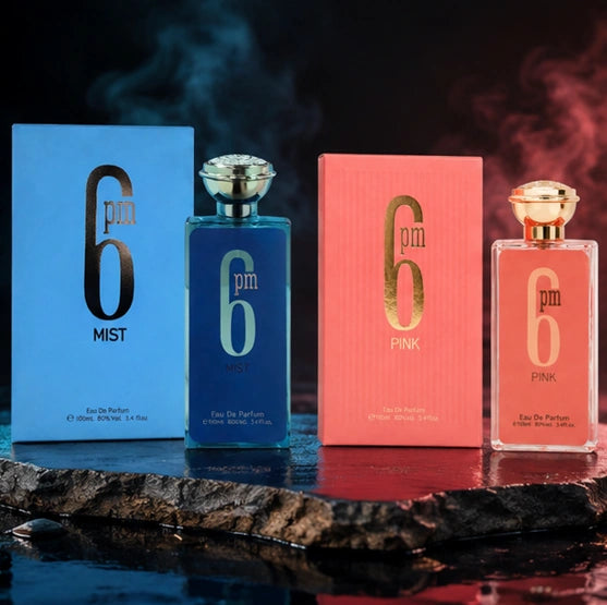 6 PM Mist &amp; 6 PM Pink Perfume Gift Set for Women – 2 x 3.4 Fl Oz (100ml) Eau de Parfum – Long Lasting Floral Fruity Sweet Perfume Collection for Women
