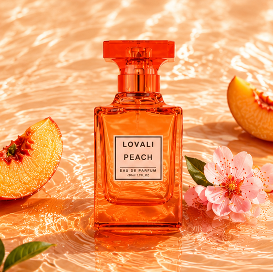 Lovali Peach Eau de Parfum for Women 3.0 Fl Oz (90ml) – Fruity Floral Peach Perfume with Sweet Juicy Notes, Soft Florals &amp; Warm Musk – Long Lasting Feminine Fragrance