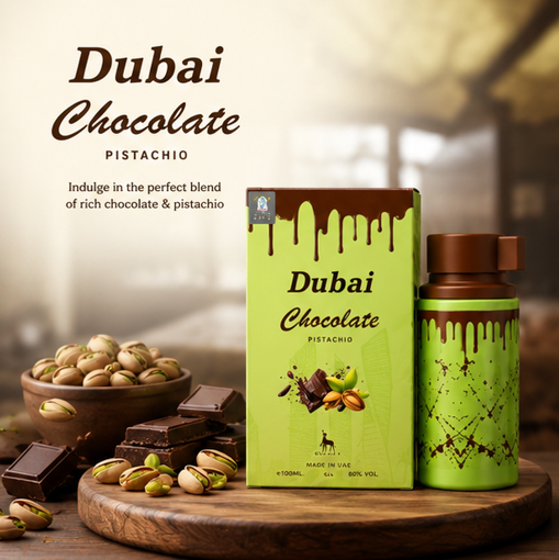Dubai Chocolate Pistachio Eau de Parfum 3.4 Fl Oz (100ml) – Gourmand Chocolate Pistachio Fragrance with Sweet Nutty Notes, Warm Vanilla &amp; Creamy Accords – Long Lasting Unisex Perfume