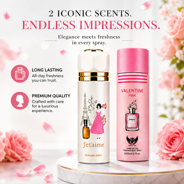 Women’s Perfume Body Spray 2 Pack – Long Lasting Fragrance Set – Floral &amp; Sweet Elegant Scents