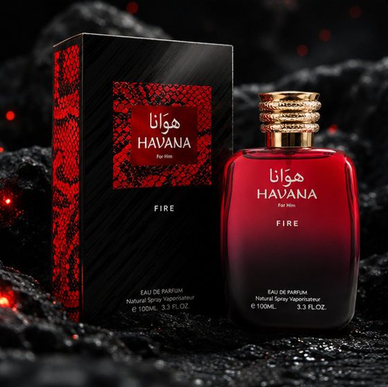 Havana Fire Eau de Parfum for Men, Long Lasting Warm Spicy Woody Cologne Spray, Premium Masculine Fragrance, Everyday &amp; Evening Wear, 3.3 Fl Oz (100ml)