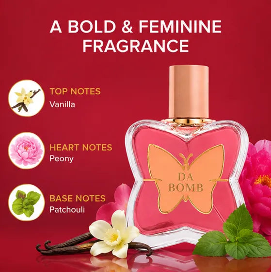 DA BOMB Eau De Parfum for Women 100ml (3.4 Fl Oz) – Sweet Floral Vanilla Perfume for Women – Long Lasting Feminine Fragrance Spray