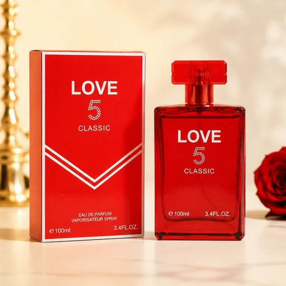 Love 5 Classic Perfume Gift Set for Women – Gold &amp; Red Eau de Parfum 3.4 Fl Oz (100ml) Each – Long Lasting Floral Fruity Vanilla Fragrance Duo