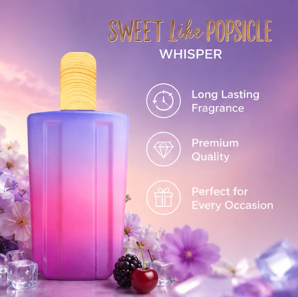 Sweet Like Popsicle Whisper Eau De Parfum for Women 100ml (3.4 Fl Oz) – Long Lasting Sweet Fruity Perfume for Women – Candy Inspired Feminine Fragrance Spray