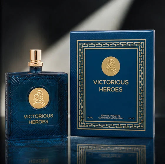 Victorious Heroes Eau de Toilette for Men 3 Fl Oz (90ml) – Long Lasting Fresh Woody Aromatic Men&