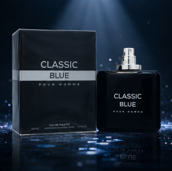 Classic Blue Pour Homme Eau de Toilette for Men 3.4 Fl Oz (100ml) – Long Lasting Fresh Woody Aromatic Men&