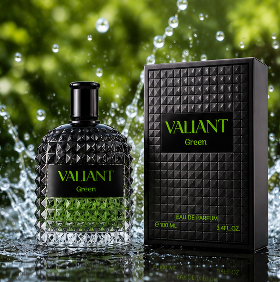 Valiant Green Eau de Parfum for Men 3.4 Fl Oz (100ml) – Long Lasting Fresh Woody Aromatic Cologne Spray – Masculine Day &amp; Night Fragrance for Men