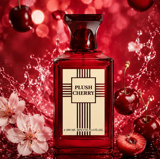 Plush Cherry Eau de Parfum for Women, Sweet Cherry Perfume, Long Lasting Fruity Floral Fragrance, Warm Vanilla &amp; Amber Inspired Scent, Everyday Wear, Date Night Perfume, 3.4 Fl Oz / 100ml