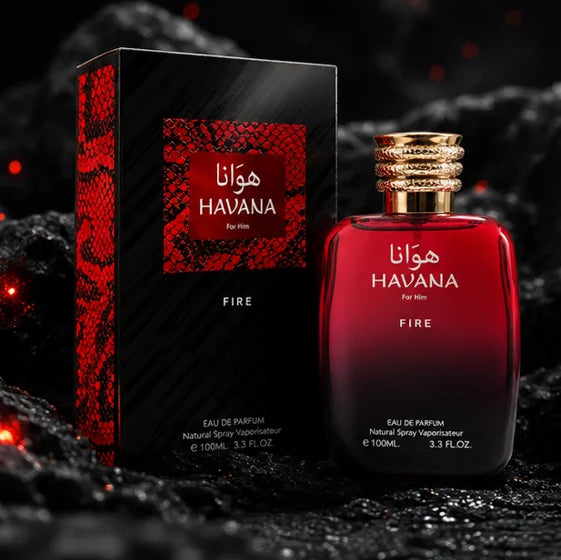 Havana Fire Eau de Parfum for Men, Long Lasting Warm Spicy Woody Cologne Spray, Premium Masculine Fragrance, Everyday &amp; Evening Wear, 3.3 Fl Oz (100ml)