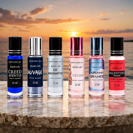Assorted Couple 6-Pack Luxury-Inspired Perfume Oils for Men &amp; Women | Long-Lasting Roll-On Fragrances | 12ml