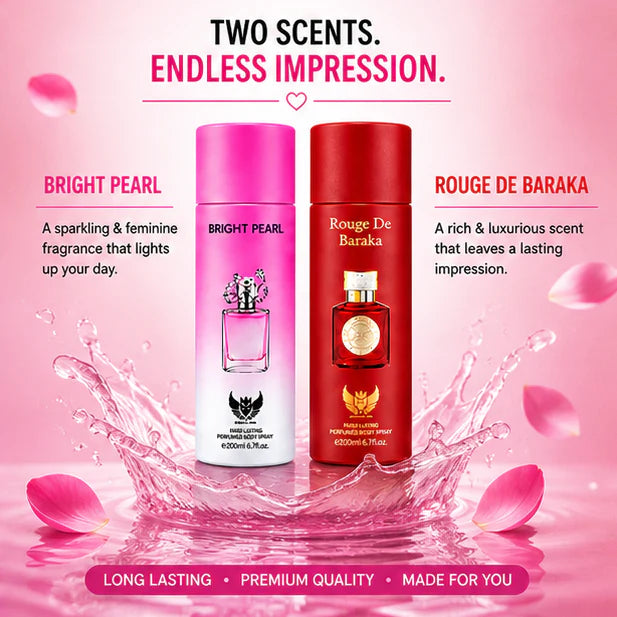 Women’s Perfume Body Spray 2 Pack – Long Lasting Fragrance Set – Floral &amp; Sweet Elegant Scents