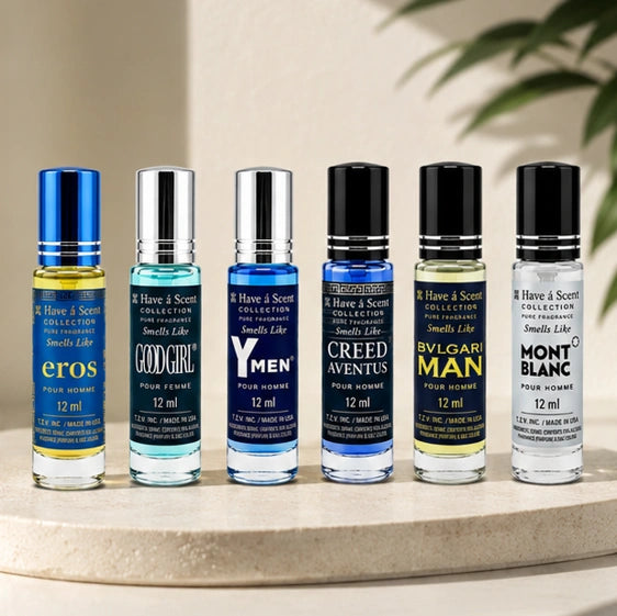 Assorted Perfume Oil Roll-On Set – 6 × 12ml Fragrance Oils for Men &amp; Women | Long-Lasting