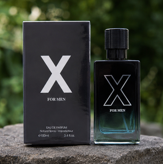 X for Men Eau de Parfum 3.4 Fl Oz (100ml) – Long Lasting Fresh Woody Aromatic Cologne for Men with Citrus, Amber, Musk &amp; Cedar Notes – Premium Masculine Fragrance Gift