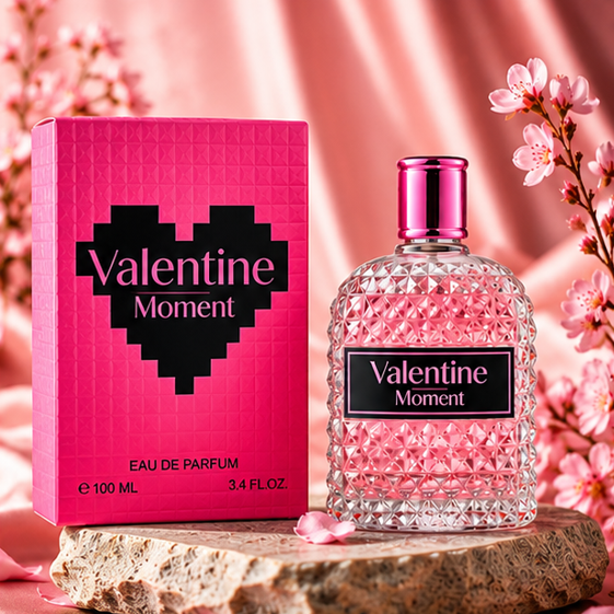 Valentine Moment Eau de Parfum for Women 3.4 Fl Oz (100ml) – Long Lasting Floral Fruity Perfume – Sweet Feminine Fragrance Spray for Everyday Wear &amp; Special Occasions