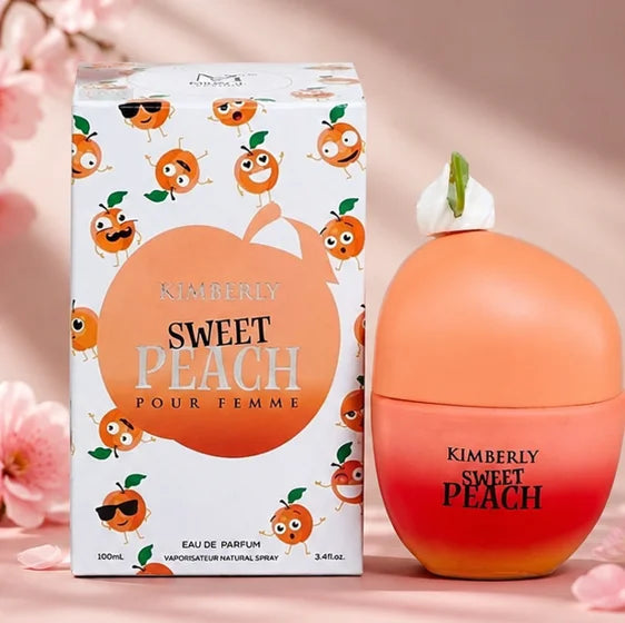 Kimberly Sweet Peach Eau de Parfum for Women 3.4 Fl Oz (100ml) – Long Lasting Fruity Floral Peach Perfume – Sweet Feminine Fragrance Spray for Daily Wear &amp; Gifts