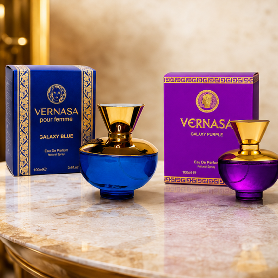 Vernasa Galaxy Blue &amp; Vernasa Galaxy Purple Perfume Gift Set for Women – 2 Pack Eau de Parfum Fragrance Collection, Long Lasting Floral Fruity Amber Perfumes, Luxury Scent Gift Set, 100ml Each