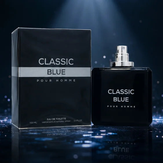 Classic Blue Pour Homme Eau de Toilette for Men 3.4 Fl Oz (100ml) – Long Lasting Fresh Woody Aromatic Men&