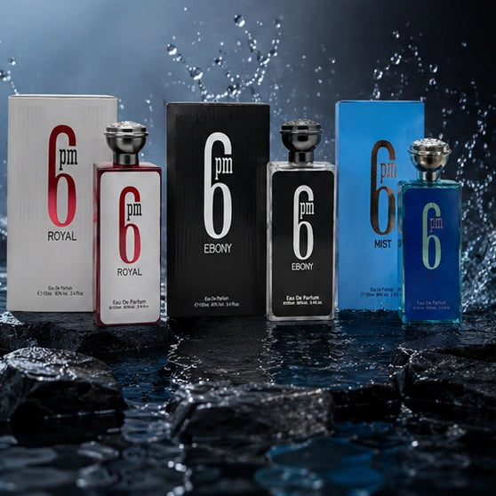 6 PM Perfume Gift Set for Men – Royal, Ebony &amp; Mist Eau de Parfum Collection | 3 x 3.4 Fl Oz (100ml) Long Lasting Fresh Woody Spicy Fragrance Set for Men