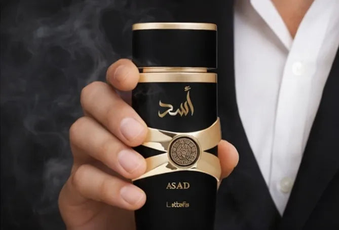 Asad Eau de Parfum by Lattafa for Men – 3.4 oz / 100 ml Long Lasting Spicy Warm Woody Fragrance – Vanilla Amber Masculine Perfume – Luxury Arabian Cologne for Men