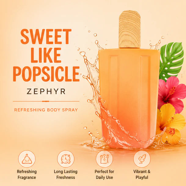 Sweet Like Popsicle Zephyr Eau De Parfum for Women 100ml (3.4 Fl Oz) – Long Lasting Tropical Fruity Perfume for Women – Sweet Summer Inspired Feminine Fragrance Spray