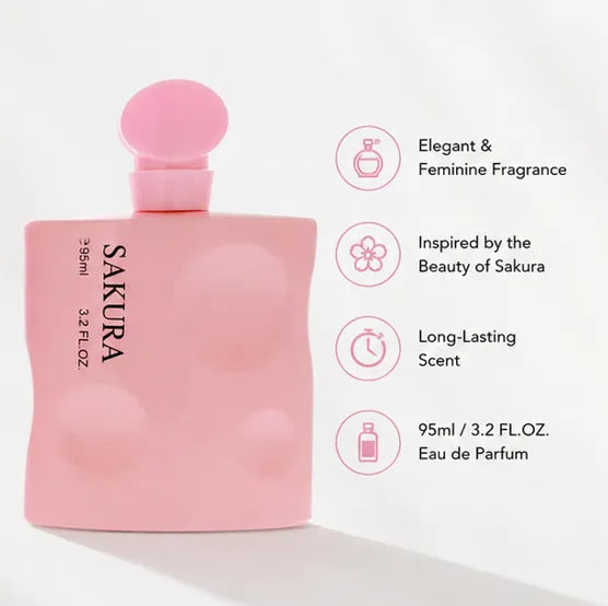 Sakura Eau De Parfum for Women 95ml (3.2 Fl Oz) – Floral Cherry Blossom Perfume for Women – Long Lasting Feminine Fragrance Spray