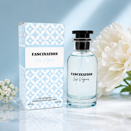 Fascination Las Vegas Eau de Parfum for Women, Long Lasting Floral Fresh Perfume Spray, Elegant Feminine Fragrance with Citrus, White Floral &amp; Musk Notes, 3.4 Fl Oz (100ml)