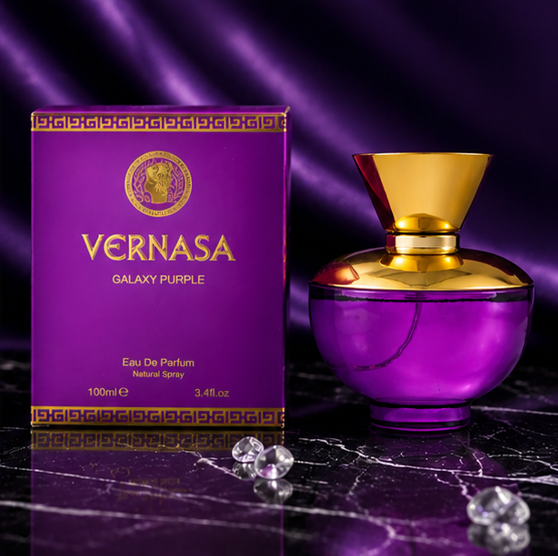 Vernasa Galaxy Purple Eau de Parfum for Women 3.4 Fl Oz (100ml) – Long Lasting Floral Fruity Perfume – Elegant Feminine Fragrance Spray for Daily Wear, Parties &amp; Special Occasions