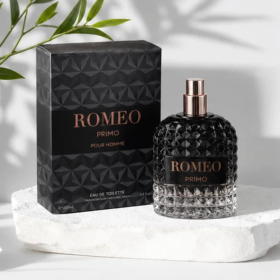 Romeo Primo for Men Eau de Toilette 3.4 Fl Oz (100ml) – Long Lasting Woody Aromatic Cologne for Men with Citrus, Amber, Cedarwood &amp; Musk – Premium Masculine Fragrance Gift