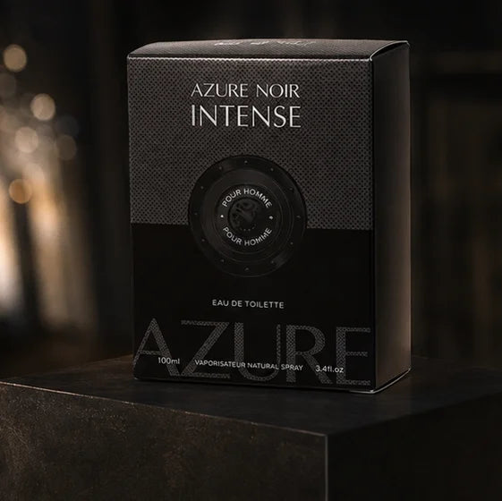 Azure Noir Intense Pour Homme Eau de Toilette for Men 3.4 Fl Oz (100ml) – Long Lasting Woody Spicy Men&