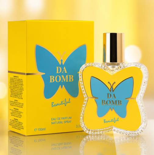 Da Bomb Beautiful Eau de Parfum for Women 3.3 Fl Oz (100ml) – Long Lasting Floral Fruity Perfume for Women – Sweet Fresh Feminine Fragrance with Citrus, Floral &amp; Musk Notes – Everyday Signature Scent Gift for Women