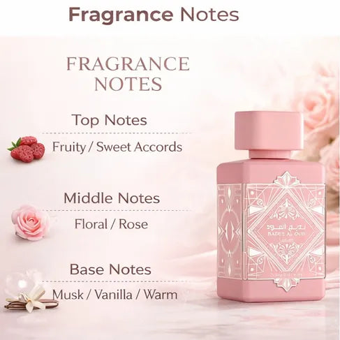 Lattafa Badee Al Oud Noble Blush Eau de Parfum 100ml (3.4 oz) – Long Lasting Sweet Floral Fruity Perfume for Women – Luxury Soft Powdery &amp; Creamy Scent